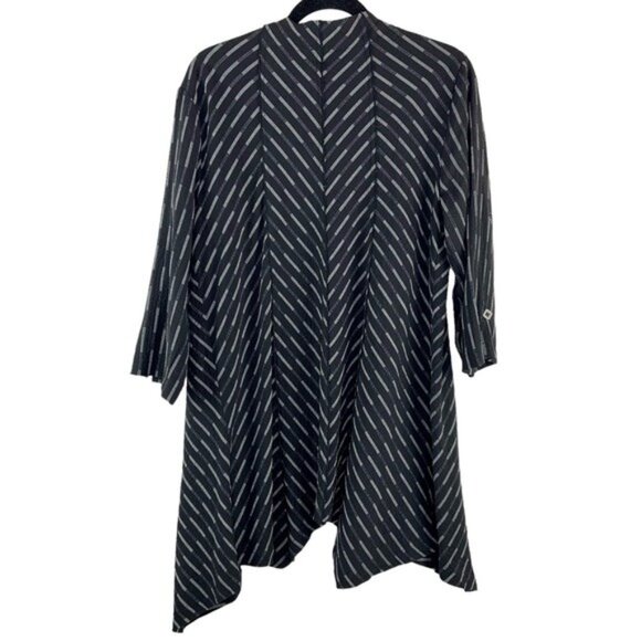 Habitat Open Front Cardigan in Black and White Stripe Cover Me Jacket - Picture 4 of 4